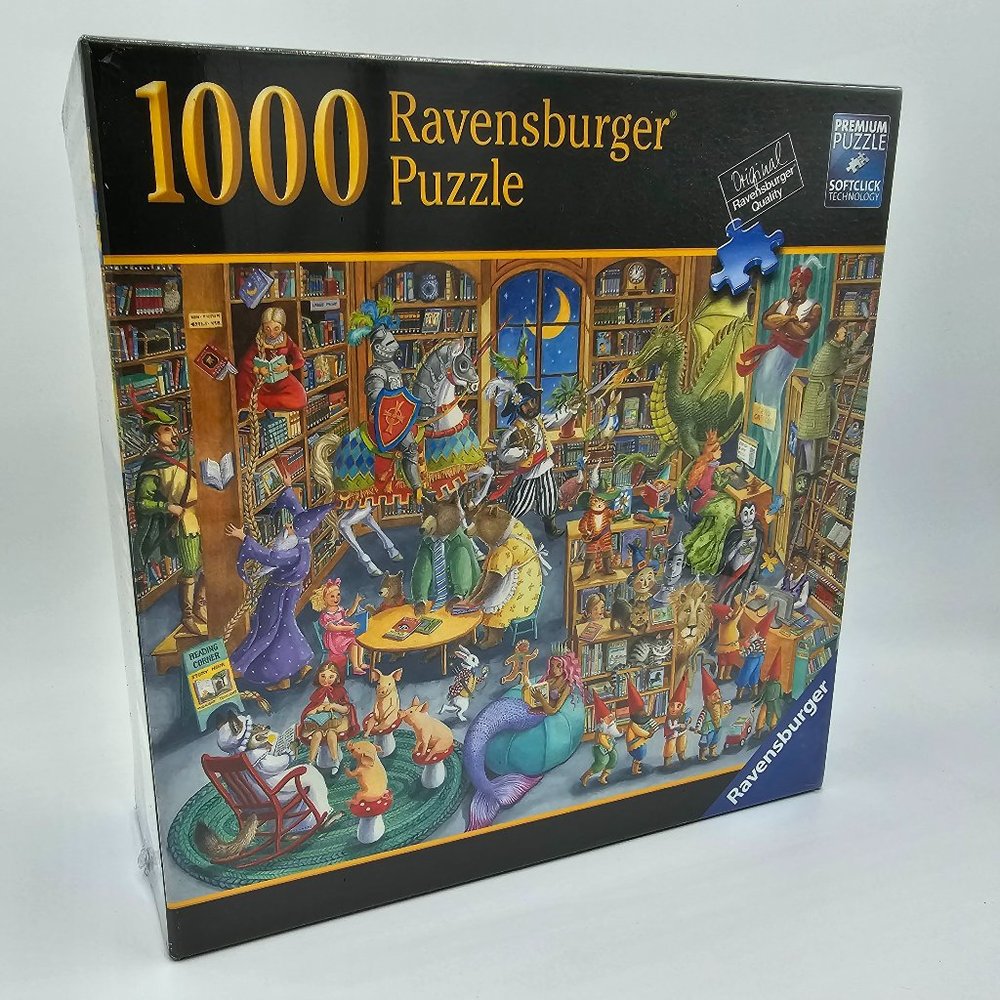 1000 Piece Ravensburger Puzzle. Midnight At The Library. Stories Come Alive